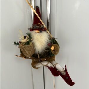 Festive Gnome Holiday Ornament - Red and Brown